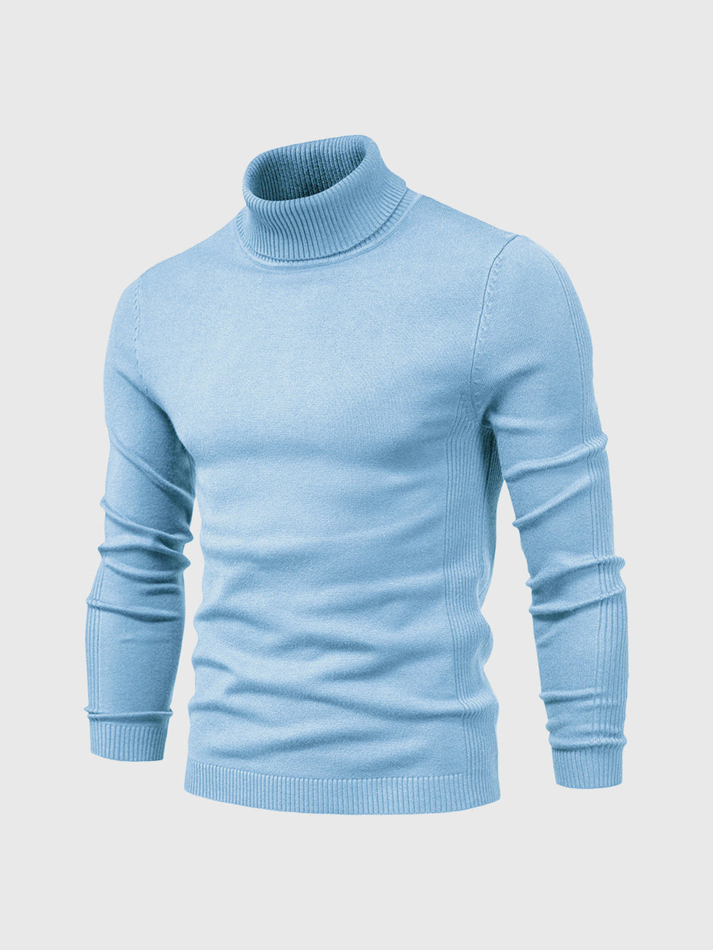 Men's ribbed turtleneck sweater with long sleeves