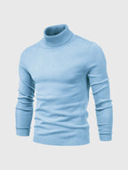 Men's ribbed turtleneck sweater with long sleeves