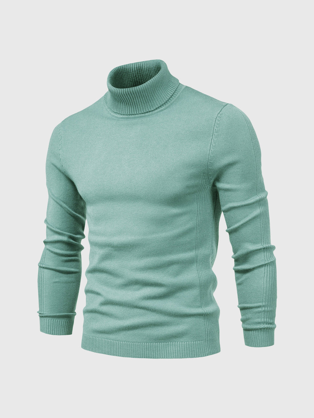 Men's ribbed turtleneck sweater with long sleeves