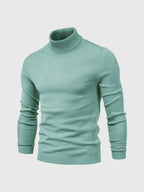 Men's ribbed turtleneck sweater with long sleeves