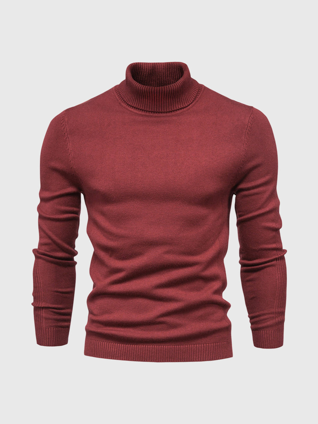 Men's ribbed turtleneck sweater with long sleeves