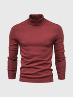 Men's ribbed turtleneck sweater with long sleeves