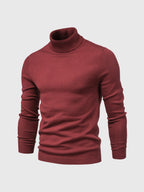 Men's ribbed turtleneck sweater with long sleeves