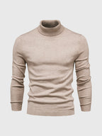 Men's ribbed turtleneck sweater with long sleeves