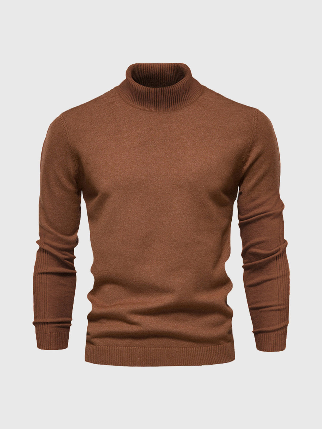 Men's ribbed turtleneck sweater with long sleeves