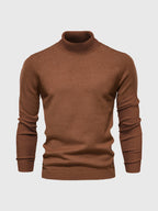 Men's ribbed turtleneck sweater with long sleeves