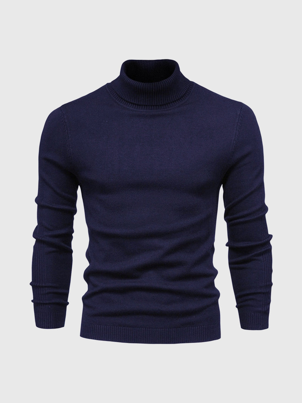 Men's ribbed turtleneck sweater with long sleeves