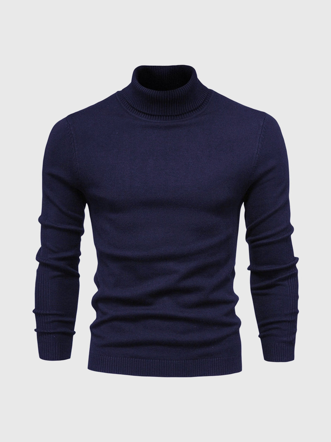 Men's ribbed turtleneck sweater with long sleeves