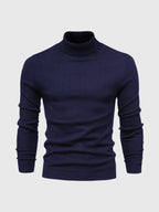 Men's ribbed turtleneck sweater with long sleeves