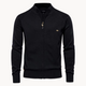 Long-sleeve textured knit cardigan with stand collar and front zip