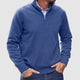 Men's plain half-zip jumper with mock neck and long sleeves