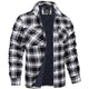 Men's checked quilted overshirt with stand collar and chest pockets