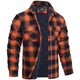 Men's checked quilted overshirt with stand collar and chest pockets