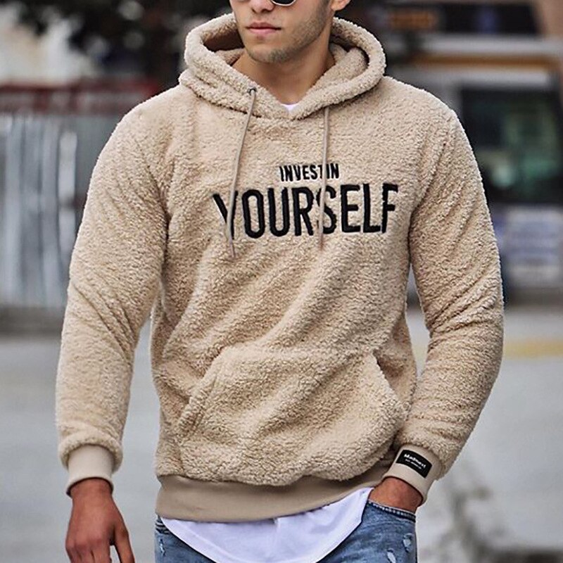 Unisex hooded sweatshirt with front text and kangaroo pocket
