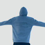 Unisex oversized hoodie with hood, kangaroo pocket and front and back text print