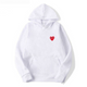 Women's hoodie with hood, heart chest motif and kangaroo pocket