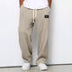 Men's relaxed waffle knit trousers with drawstring waist