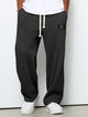Men's relaxed waffle knit trousers with drawstring waist