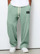 Men's relaxed waffle knit trousers with drawstring waist