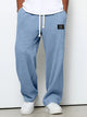 Men's relaxed waffle knit trousers with drawstring waist