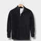 Men's cable knit half-zip mock neck sweater