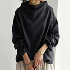 Women's oversized sweater with cowl neckline and long sleeves