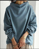 Women's oversized sweater with cowl neckline and long sleeves