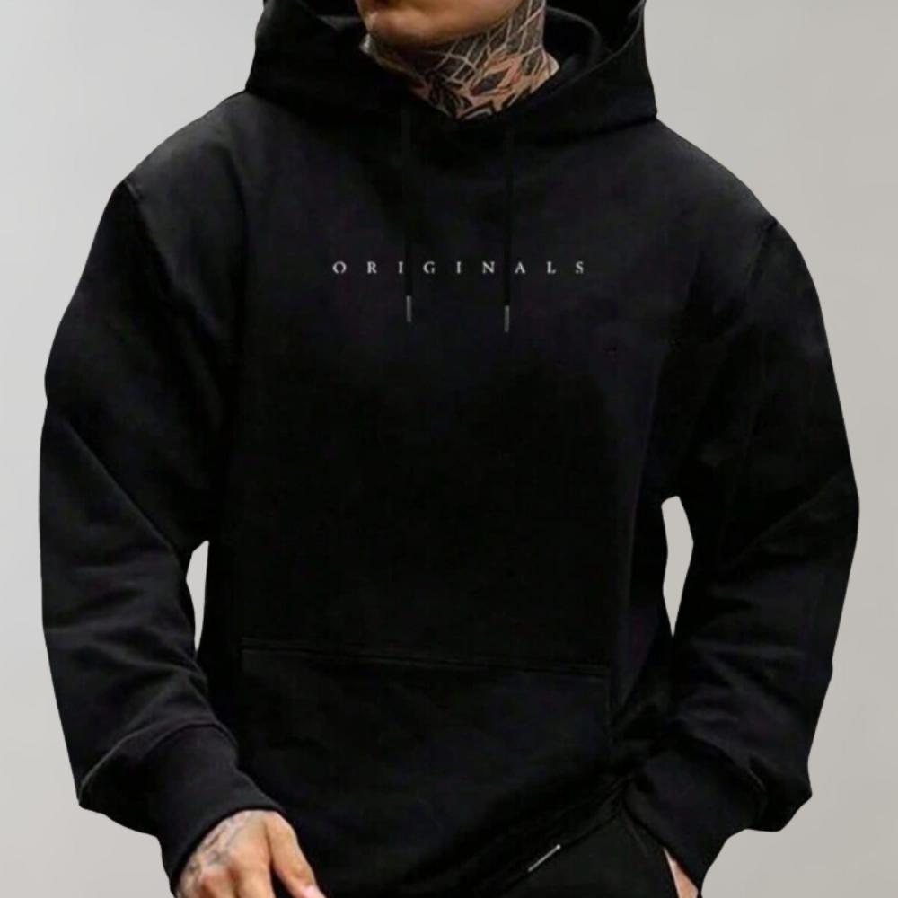 Men's logo hoodie with drawstring hood and kangaroo pocket