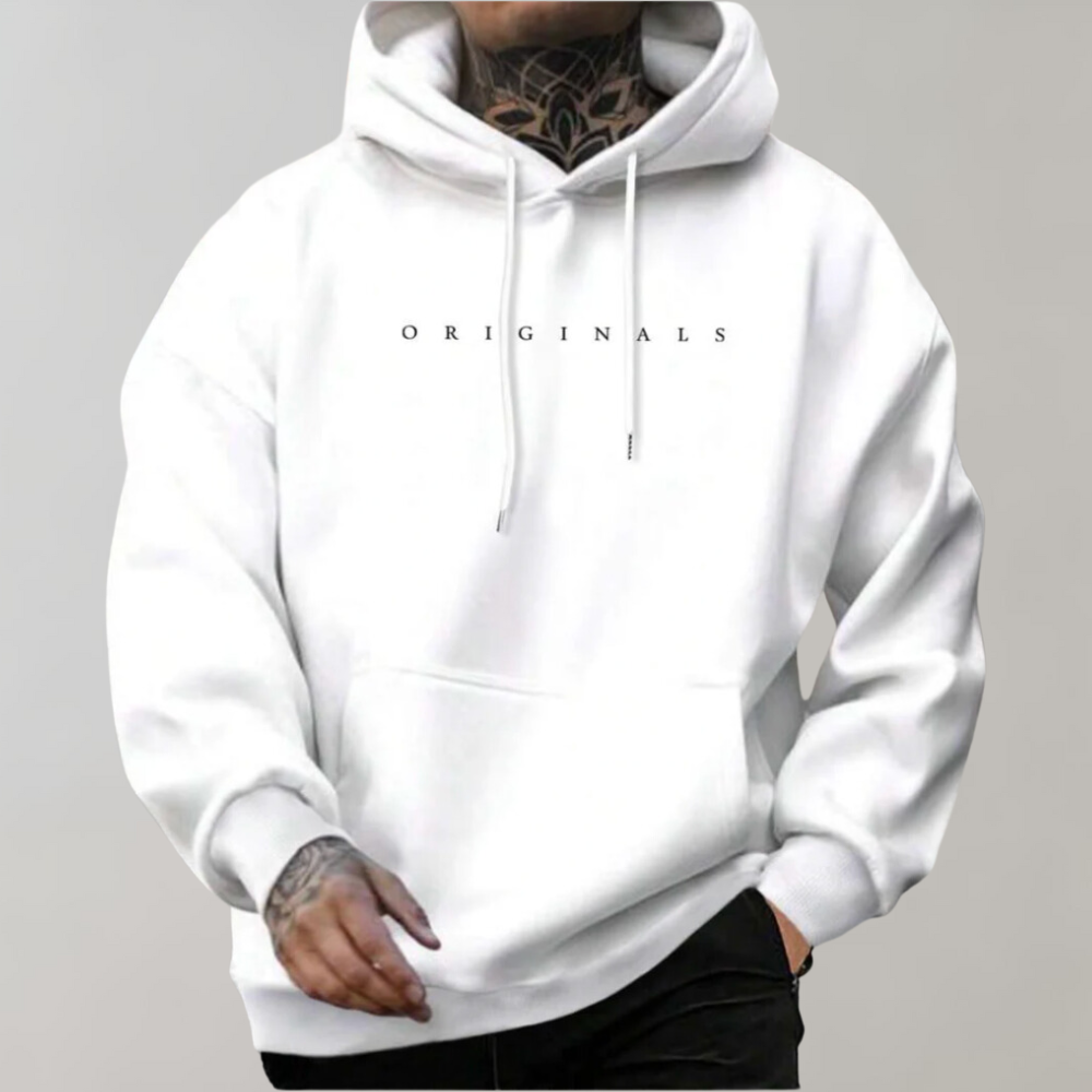 Men's logo hoodie with drawstring hood and kangaroo pocket