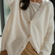 Women's oversized ribbed button-front cardigan