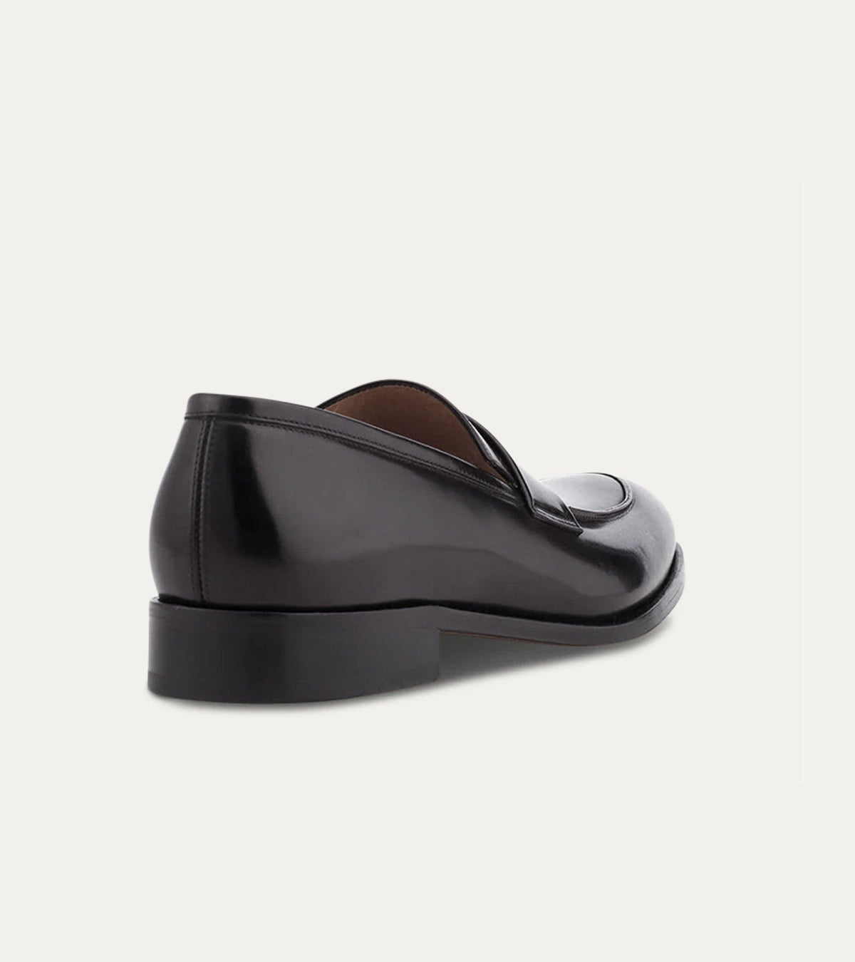 Black men's square toe keeper loafers with low heels