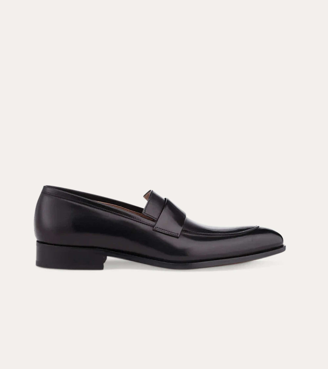 Black men's square toe keeper loafers with low heels
