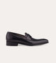 Black men's square toe keeper loafers with low heels