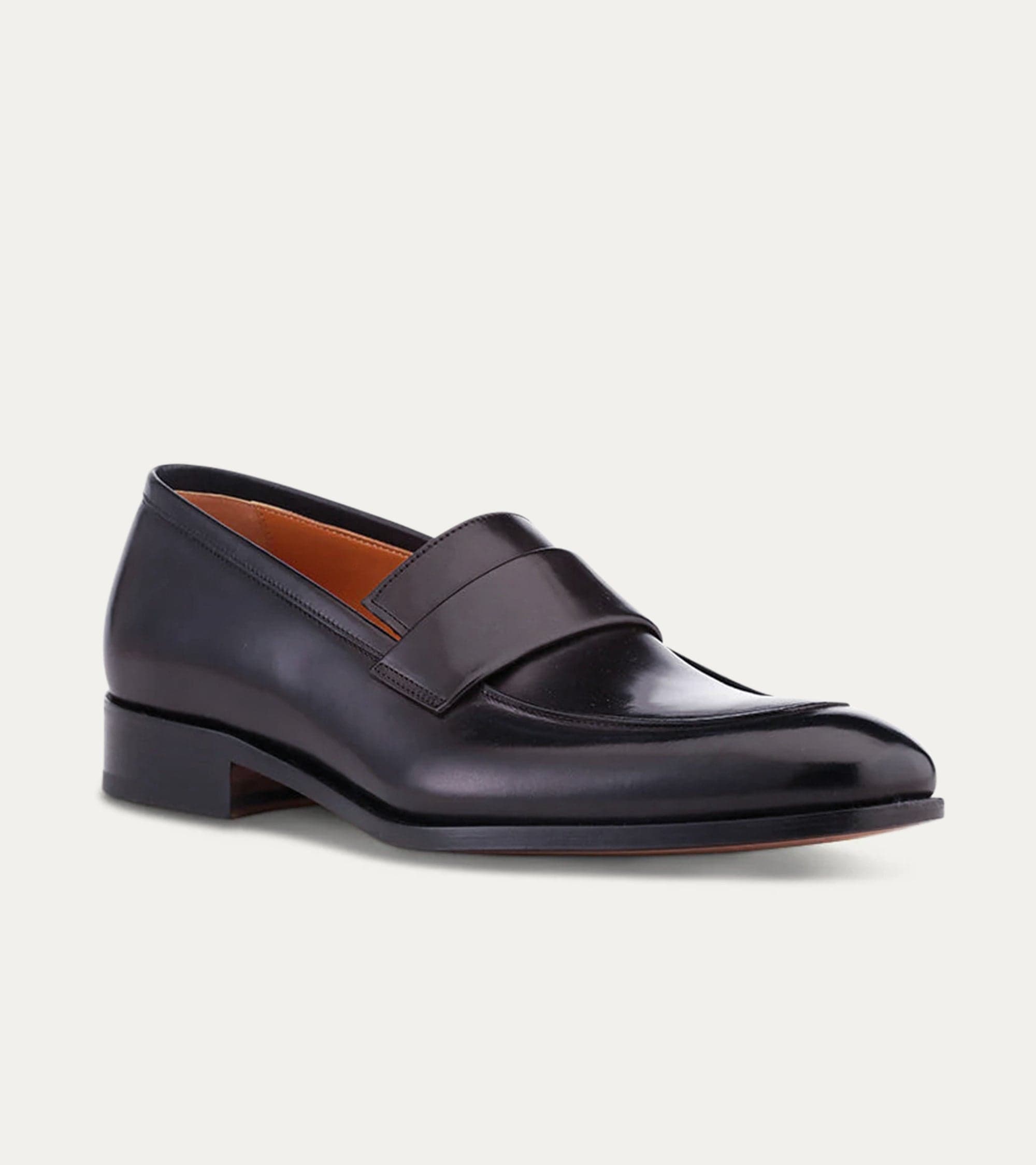 Black men's square toe keeper loafers with low heels