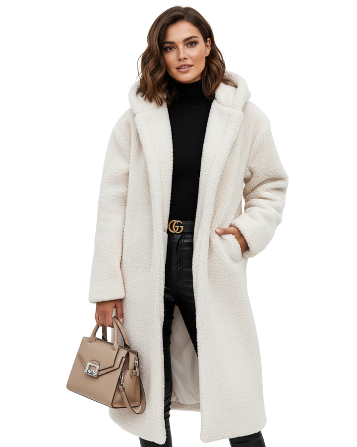 Women's Long Hooded Teddy Coat