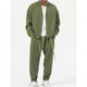 Men's two-piece set with a button jacket and drawstring trousers