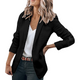 Women's casual blazer with notched lapels and long sleeves