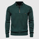 Men's textured knitted zip cardigan with stand collar