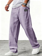Men's relaxed wide-leg trousers with textured finish