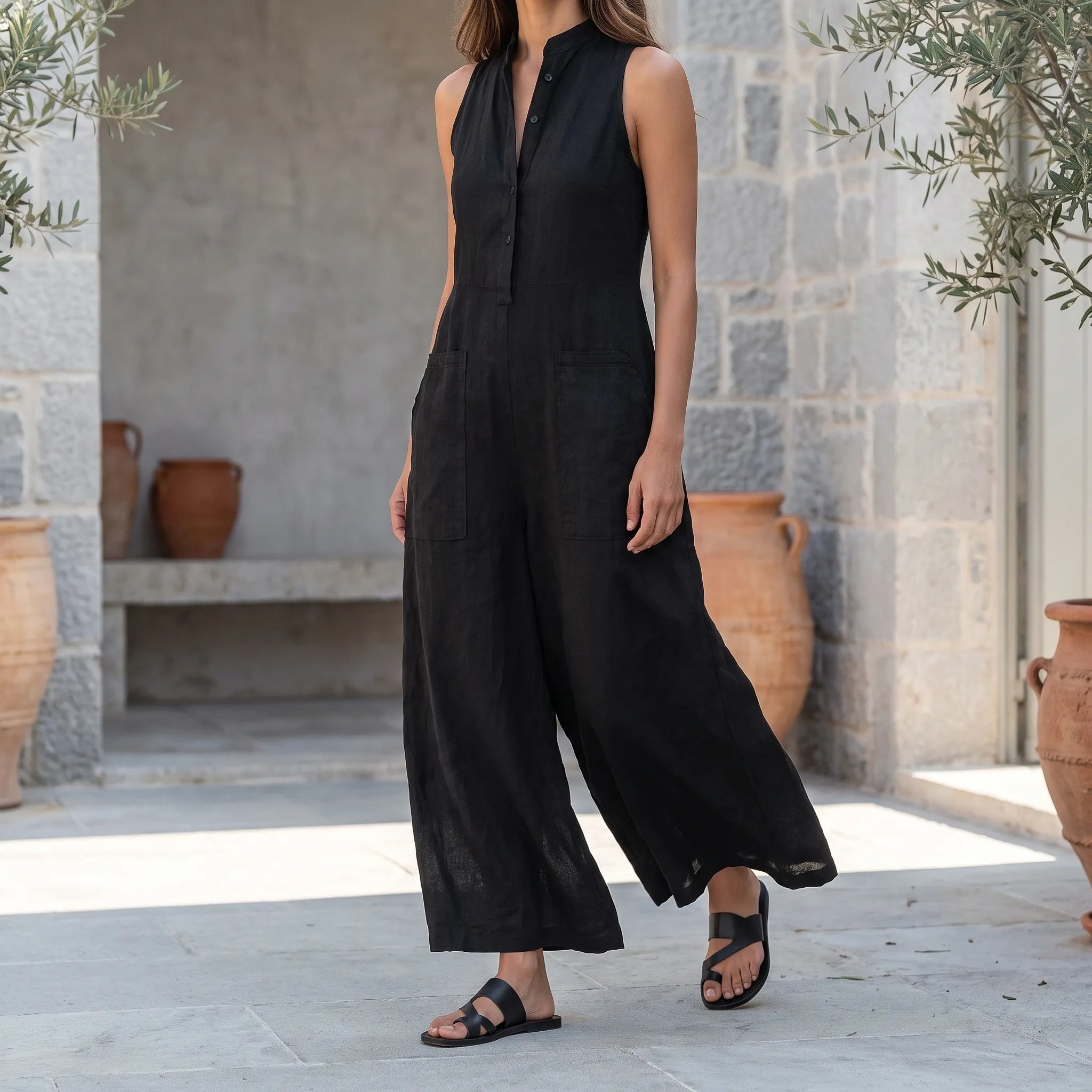 JumpsuitOasis  - Womens Black Wide Leg Jumpsuit Casual Days Out