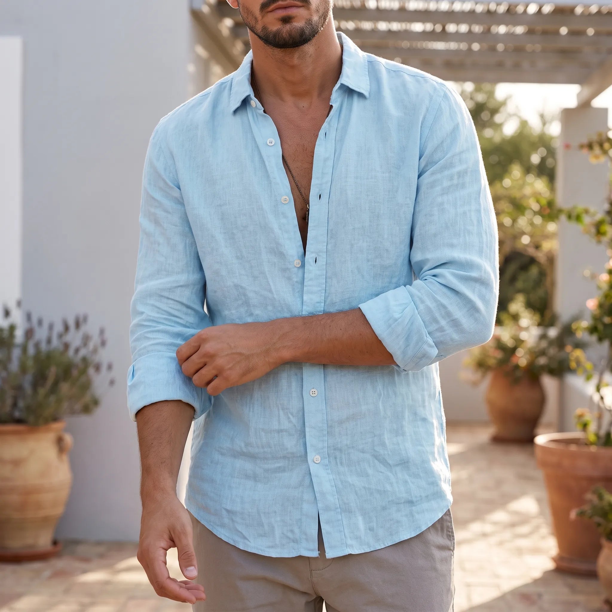 Kaelon  - Relaxed Long-Sleeved Summer Shirt Beach Holidays