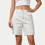 Kargen  - Women's Relaxed Fit Black Cargo Shorts Carrying Daily Essentials