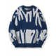 Women's oversized abstract patterned crew neck sweater with long sleeves