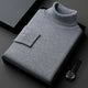 Men's plain turtleneck sweater with ribbed collar and cuffs in a presentation box