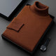 Men's plain turtleneck sweater with ribbed collar and cuffs in a presentation box