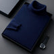 Men's plain turtleneck sweater with ribbed collar and cuffs in a presentation box