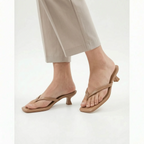 KittenStep  - Minimalist Square-Toe Kitten Heel Sandals Office Wear