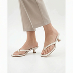 KittenStep  - Minimalist Square-Toe Kitten Heel Sandals Office Wear