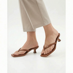 KittenStep  - Minimalist Square-Toe Kitten Heel Sandals Office Wear