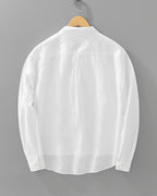 Men's long-sleeve popover shirt with collar and chest pocket